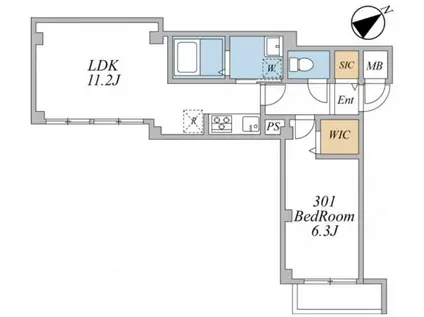 ウィンドテラス八広(1LDK/3階)の間取り写真