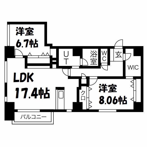 C・P・PURE隼人町(2LDK/2階)の間取り写真