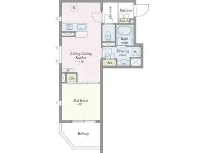 レグルス西新宿(1LDK/3階)の間取り写真