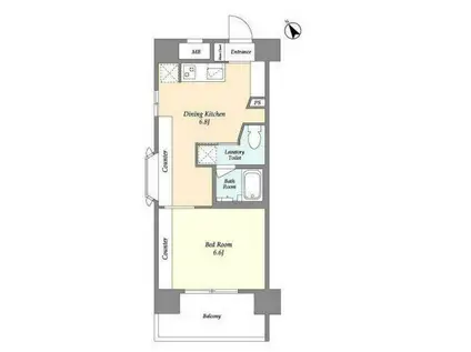 パス仲六郷(1DK/2階)の間取り写真