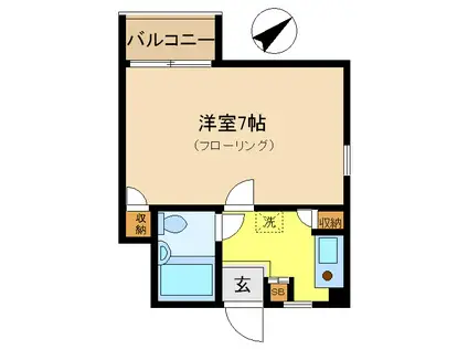 リバーサイドWAKOH(1K/3階)の間取り写真