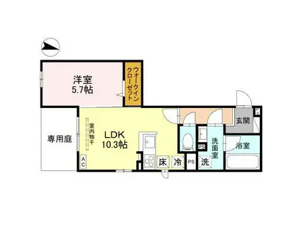 ドエル25(1LDK/1階)の間取り写真