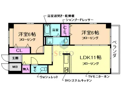 スローハス コート(1SLDK/1階)の間取り写真