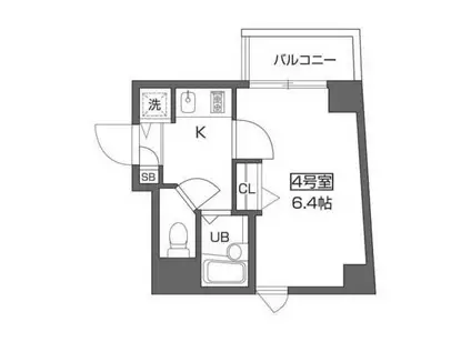 ベルファース早稲田(1K/2階)の間取り写真