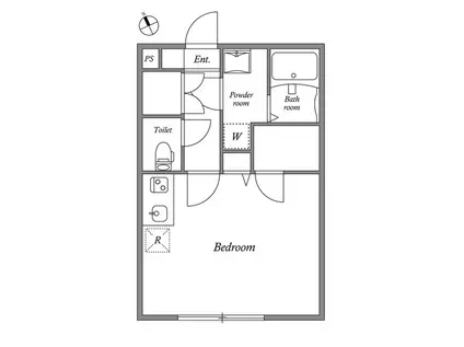 LEGALAND市谷薬王寺(ワンルーム/2階)の間取り写真