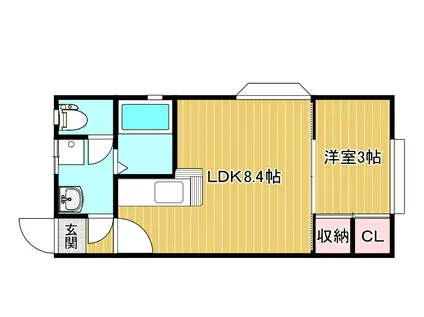 クレセントヨコイII(1LDK/2階)の間取り写真