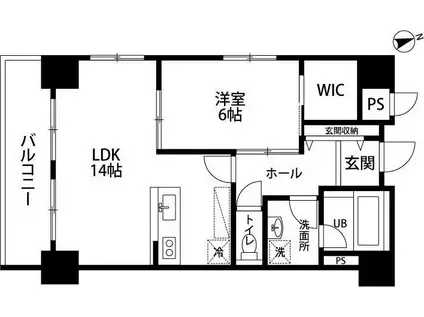TRIBUTE元浜(1LDK/3階)の間取り写真