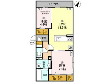 パサログランデ百舌鳥本町3丁(2LDK/2階)の間取り写真