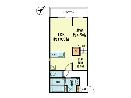 ベルリードヴィータ(1LDK/2階)の間取り写真