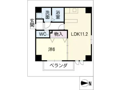 シェルジェ覚王山(1LDK/4階)の間取り写真
