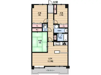 ファインビュー千葉(3LDK/3階)の間取り写真