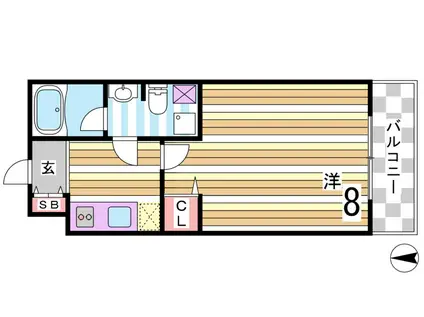 サンコーセントレアーバン(1K/4階)の間取り写真