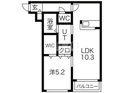 第12旭レジデンス(1LDK/4階)の間取り写真