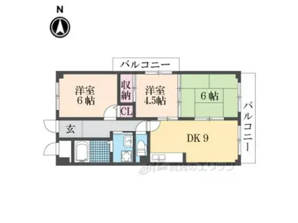 グランデール(3LDK/3階)の間取り写真