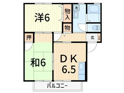 セントパークハイツ B(2DK/2階)の間取り写真