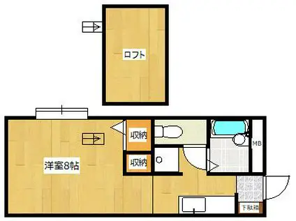 ハイナットU・I(ワンルーム/4階)の間取り写真