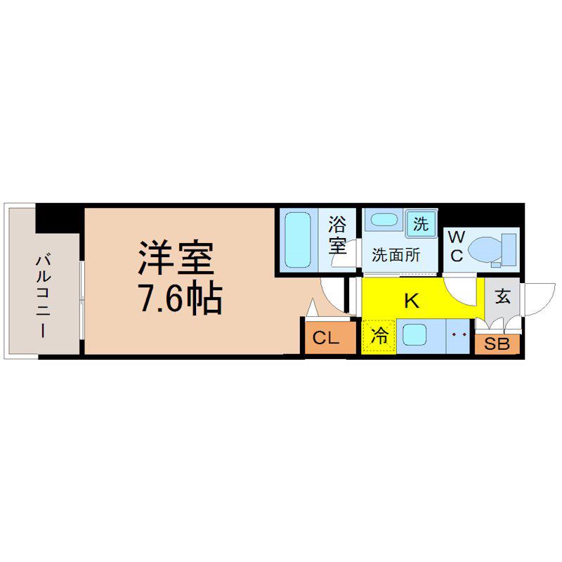 リヴシティ新栄(1K/5階)の間取り写真