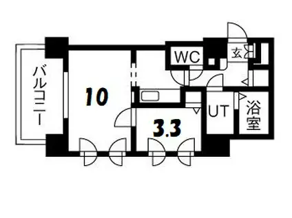 UURコート札幌北三条(1LDK/2階)の間取り写真
