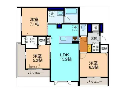 ポルターナII(3LDK/2階)の間取り写真