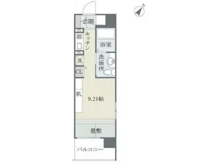 フェルト627(ワンルーム/4階)の間取り写真