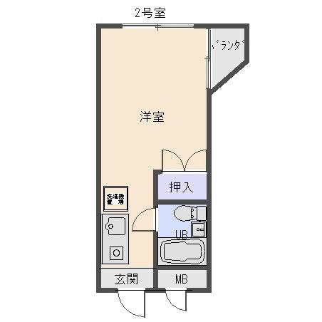 サンパレス南林間(ワンルーム/4階)の間取り写真