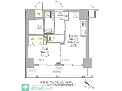 ORSUS 三ノ輪(1LDK/4階)の間取り写真