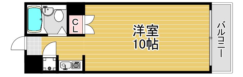 サンクリエート薫風(1K/3階)の間取り写真