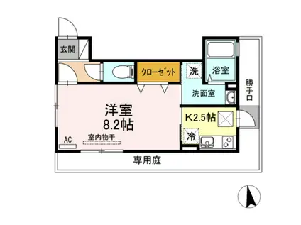 プリメーラ石井城III(1K/1階)の間取り写真