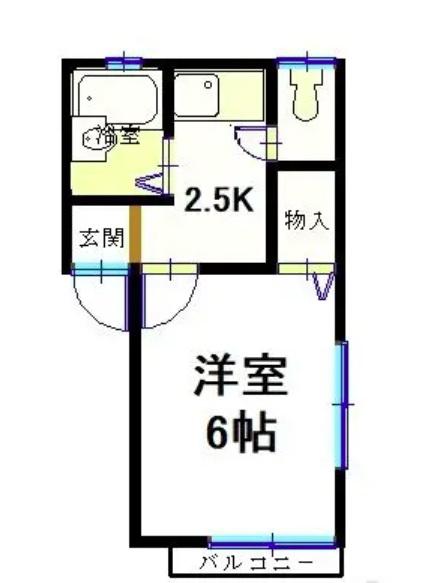 ディアス春日B棟(1K/1階)の間取り写真