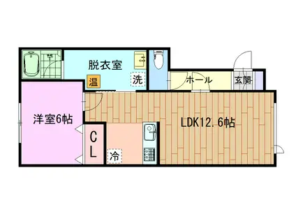 SITE EF(1LDK/2階)の間取り写真