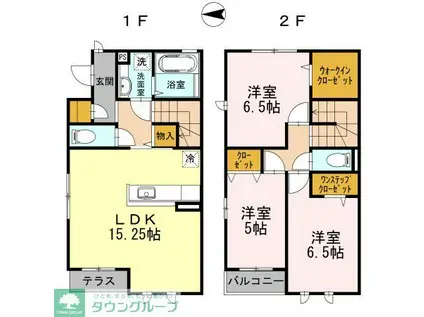 アンジュール(3LDK/1階)の間取り写真