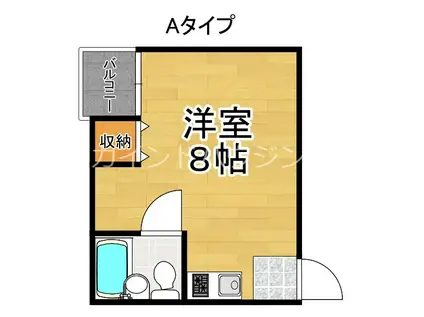 キューブ西加賀屋(ワンルーム/4階)の間取り写真