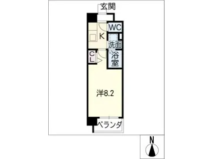 フラワーズドリームII(1K/5階)の間取り写真