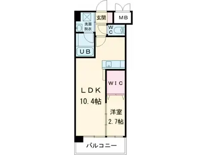 コンプレート水巻(1LDK/9階)の間取り写真