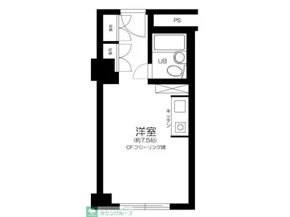 六本木ユニハウス(ワンルーム/4階)の間取り写真