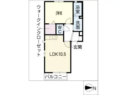 サントミタ(1LDK/1階)の間取り写真