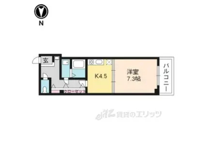 アイカーサ富小路(1DK/3階)の間取り写真