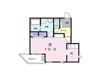 グラン・はりま(1K/2階)の間取り写真