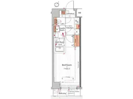 アルテシモレーヴ(1K/3階)の間取り写真