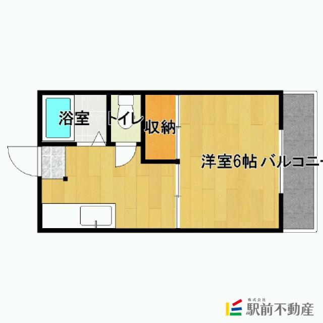 コーポリバース(1K/2階)の間取り写真