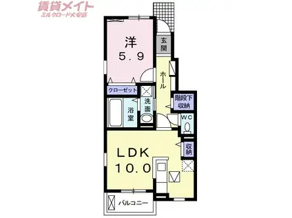 ラウレア KS(1LDK/1階)の間取り写真