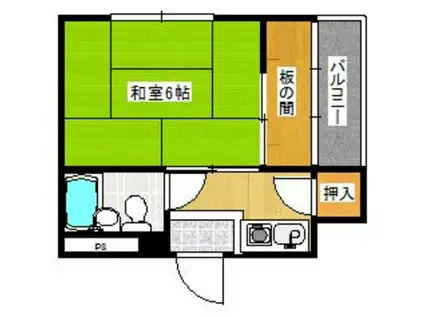 カルチェ恵比寿(1DK/5階)の間取り写真