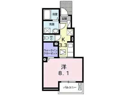 スターマイン(1K/1階)の間取り写真