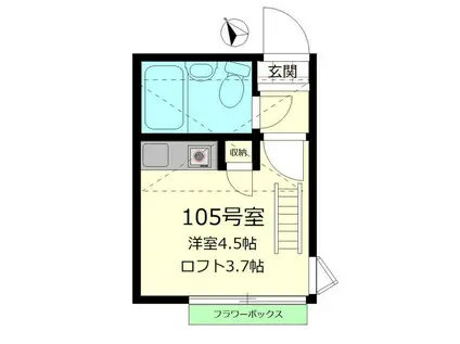 KAPELL RITZ戸越(ワンルーム/1階)の間取り写真