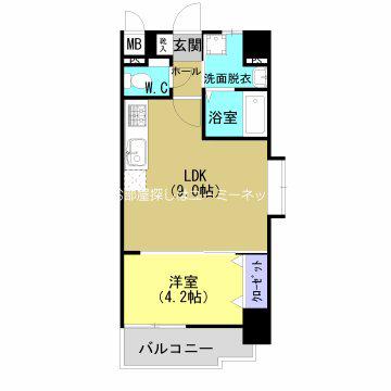 加治屋町MSH(1LDK/2階)の間取り写真