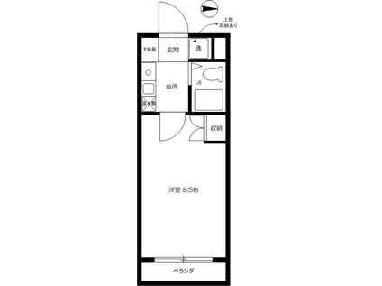 サニーフラット上水(1K/1階)の間取り写真