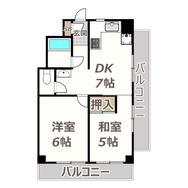 ファイブメゾン慕絵樹(2DK/3階)の間取り写真