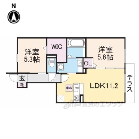 コットンハウス3(2LDK/1階)の間取り写真