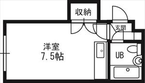 メゾン札幌N26W5(ワンルーム/4階)の間取り写真