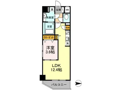クラヴィーア練馬(1LDK/8階)の間取り写真